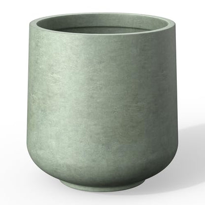 Kante Mint Green Concrete Planter 16.5" Dia All-Weather Round Large Pot - color: Mint Green, size: 16.5" D