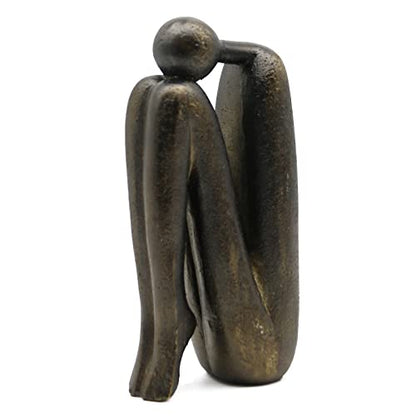 Lukitas Thinker Decorative Bookends, Non-Slip Book Holder, Resin 9'' - color: Bronze Colour