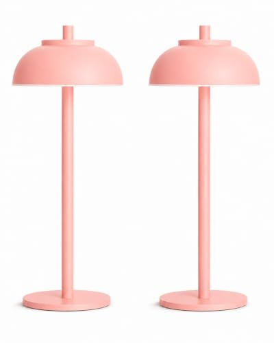 Pink Cordless Table Lamps, Rechargeable LED Touch Lamp, 2 Pack - color: Pink