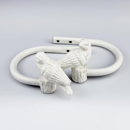 Curtain Drapery Holdbacks with Resin Bird, Wall Mount Drapery Hooks Holders, Set of 2, White, Suitable for Drywall - color: White