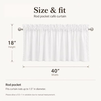 White Cotton Crochet Edge Window Valance, 18" L x 40" W, 2 Panels - color: White, size: 18"L x 40"W (Pack of 2)