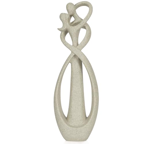 Trycooling Kissing Lovers Statue Abstract Sculpture, Sandstone, Large - color: Sandstone, size: Large