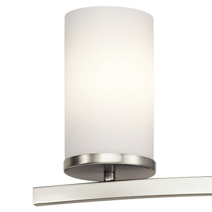 Kichler Crosby 3-Light Bathroom Vanity Light, Brushed Nickel - color: Brushed Nickel, size: 3 Light, style: Satin Etched Cased Opal Glass