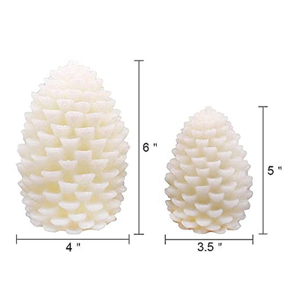 Wondise Pine Cone Flickering Flameless Candles with Remote and Timer - color: 7-Ivory
