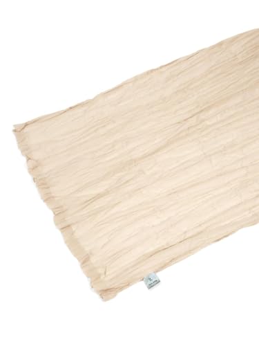 TARAN LIVING Sheer Crinkle Curtain Panel Set of 2, 100% Washable Cotton Window Treatment Rod Pocket Curtain Panels for Kitchen, Bedroom and Living Room (Off White, Long Door (40"x96")) - color: Off White
