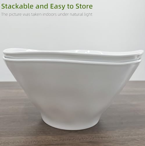 10" Salad Bowls, 114 oz. Unbreakable Plastic Serving Bowls for Salads, Fruits, Entertaining, Dinner Parties, Microwave & Dishwasher Safe, BPA-free, Set of 2