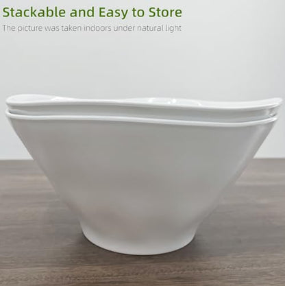 10" Salad Bowls, 114 oz. Unbreakable Plastic Serving Bowls for Salads, Fruits, Entertaining, Dinner Parties, Microwave & Dishwasher Safe, BPA-free, Set of 2