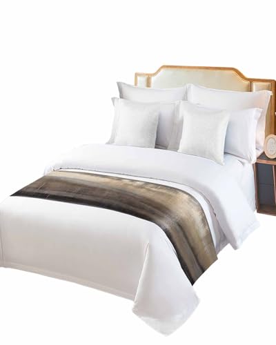 Ombre Brown Bed Runner Scarf King Size,Modern Abstract Watercolor Terracotta Art Luxury Bed Throw Runners & Scarves for Twin Full Queen King Foot of Bed,Bedroom Hotel Wedding Room Decoration,94"x20" - size: 94x20in,240x50cm
