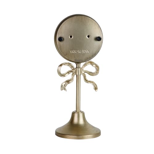 NIKKY HOME Small Gold Bow Table Clock, Silent Elegant Mantel Decor