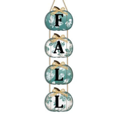 Britimes Pumpkin Fall Welcome Door Sign, Wooden, for Front Door - style: Blue Fall Maple Leaf