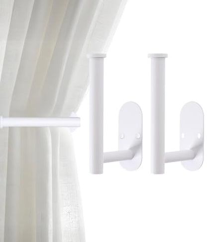 Curtain Tiebacks Hooks Wall Mounted, Curtain Holdbacks Screw-in, Curtain Holders for Drapes, Curtain Pull Backs, Curtain Tie Backs 304 Stainless Steels, 2pcs White - color: White, size: 2Pcs