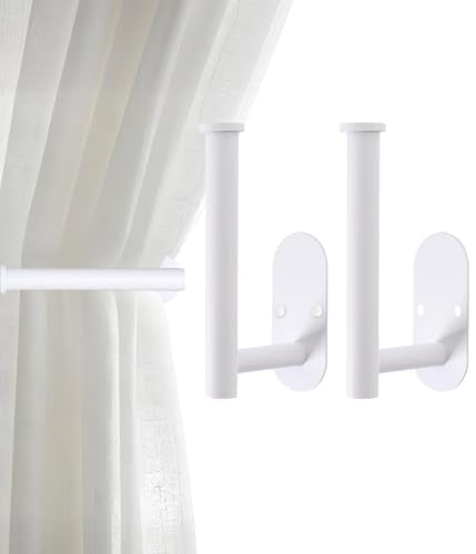Curtain Tiebacks Hooks Wall Mounted, Curtain Holdbacks Screw-in, Curtain Holders for Drapes, Curtain Pull Backs, Curtain Tie Backs 304 Stainless Steels, 2pcs White - color: White, size: 2Pcs