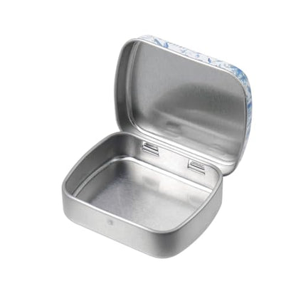 4pcs Blue Rose Pattern Empty Hinged Tin Box Metal Tins Storage Box - color: Blue Rose