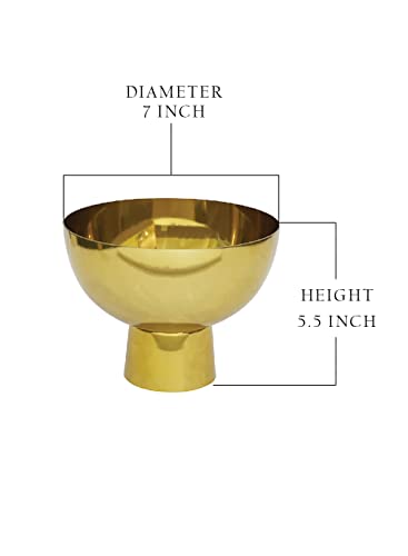 Serene Spaces Living Decorative Gold Pedestal Bowl, Elegant Compote Bowl for Home Décor, Weddings, Parties, 7" Diameter & 5.5" Tall, Pack of 12 - size: Large - Pack of 12