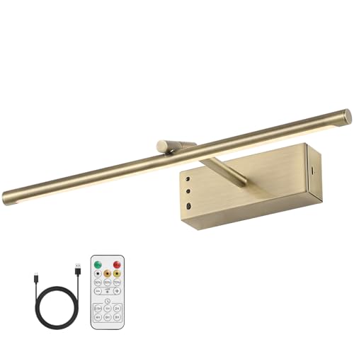 Bronze Picture Light for Wall, Battery Operated LED Wall Sconce - color: Bronze