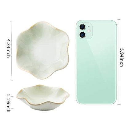 BEUNAIZER Jewelry Dish Tray, Ring Dish, Ceramic Trinket Tray, Key Bowl - color: Light Green