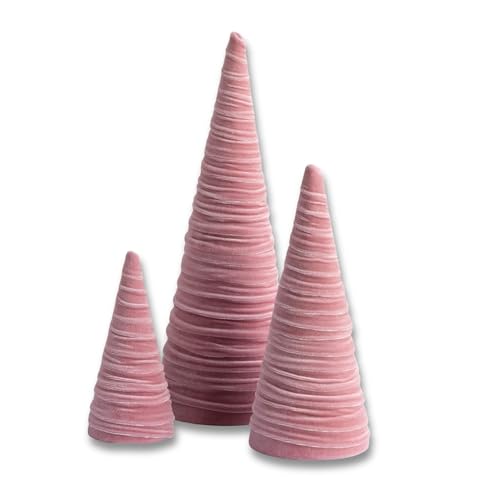Your Heart's Content Blush Velvet Trees Set of 3 (Blush) - color: Blush