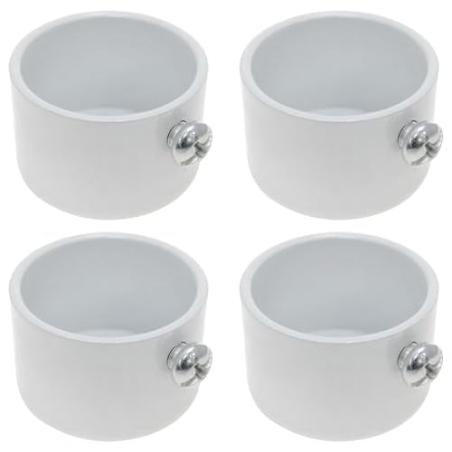 AYLIFU White Curtain Rod End Caps, 4 Pack, 1.1 Inch (28 mm) Diameter, Iron, Wall Mounted