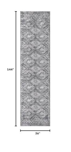 KILOCOCO Hallway Runner 3x12 ft Washable Runner Rug Non Slip, Grey - color: Grey, size: 3' x 12' (Runner)