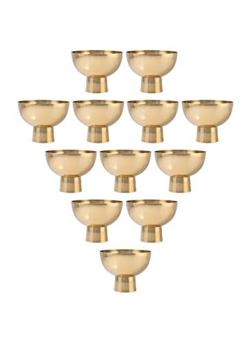 Serene Spaces Living Decorative Gold Pedestal Bowl, Elegant Compote Bowl for Home Décor, Weddings, Parties, 7" Diameter & 5.5" Tall, Pack of 12 - size: Large - Pack of 12