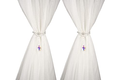 SUQ I OME Luxury Crystal Beaded Magnetic Curtain Tieback, Colorful - color: Ab Colorful