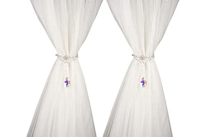 SUQ I OME Luxury Crystal Beaded Magnetic Curtain Tieback, Colorful - color: Ab Colorful