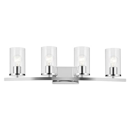 Kichler Crosby 4-Light Bathroom Vanity Light, Chrome - color: Chrome, size: 4 Light, style: Clear Glass