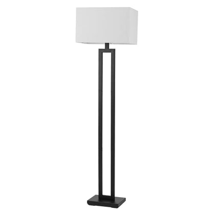 Globe Electric 58" Matte Black Floor Lamp with White Linen Shade - color: Matte Black, D'Alessio