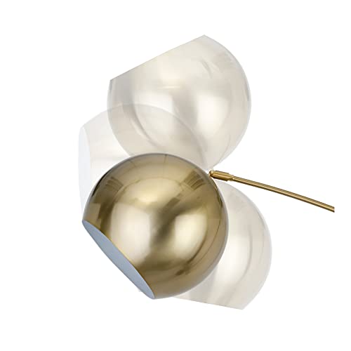 Major-Q Modern Standing Adjustable Floor Lamp with Metal Dome Shade & Marble Base for Living Room - Corner Light Arc Lamps for Bedrooms in Brass Gold Finish, 99-1023F