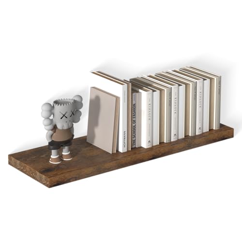 36" W x 12" D Large Floating Shelves for Wall Deep Floating Shelves for Wall 1 Pack Floating Shelf Large Storage Space Wall Mount Shelf for Living Room Kitchen Bathroom Rustic Brown - color: Rustic Brown, size: 36 Inch