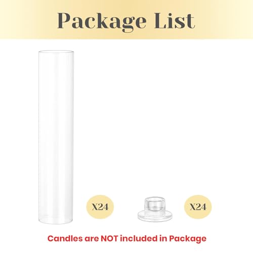 Hewory Hurricane Glass Candle Holders: 24 PCS Chimney Covers Bulk 12.6" H