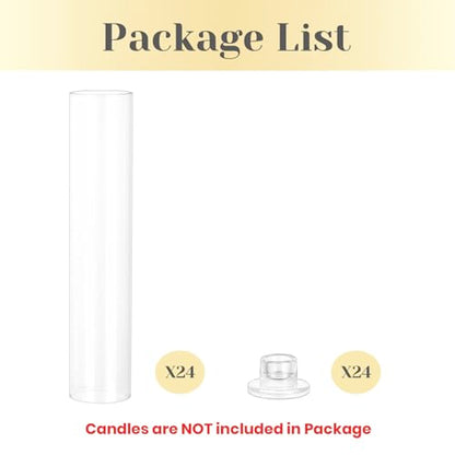 Hewory Hurricane Glass Candle Holders: 24 PCS Chimney Covers Bulk 12.6" H