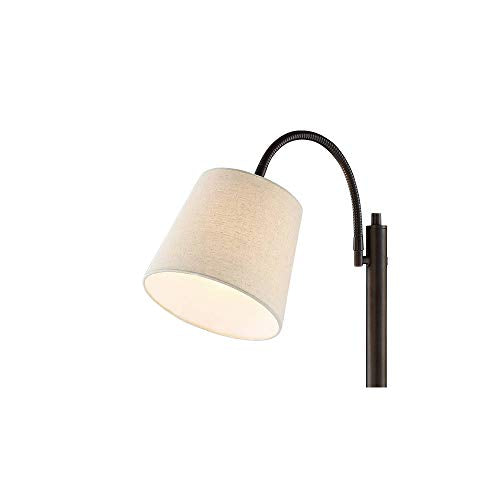 Regency Hill Seneca 56" Tall Bronze Twin Arm Gooseneck Floor Lamp