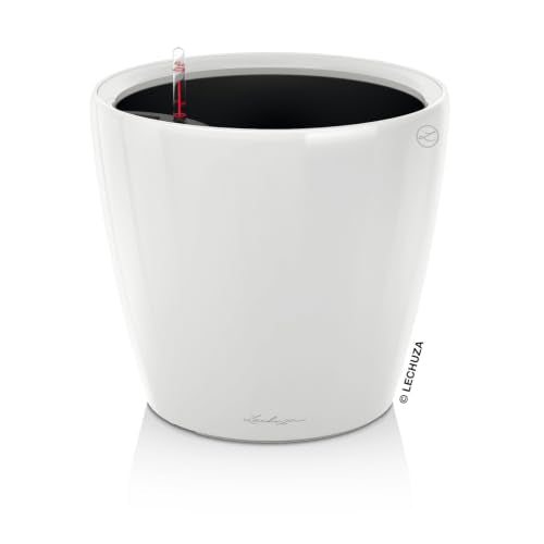LECHUZA 16020 Classico LS 21 Self-Watering Planter, White High Gloss - color: White High-gloss, size: D21 H20 cm