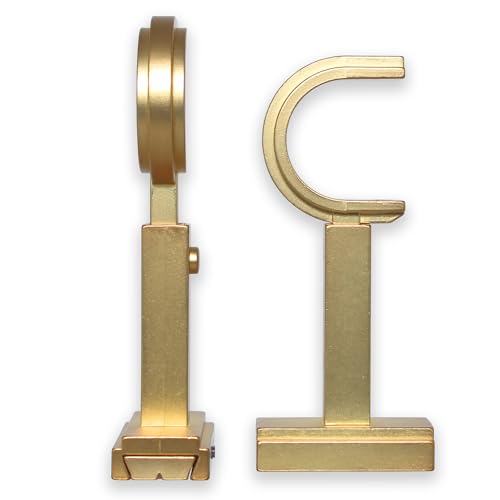 BlastHome® Luxury Adjustable Curtain Rod Brackets, Brushed Gold - color: Brushed Gold