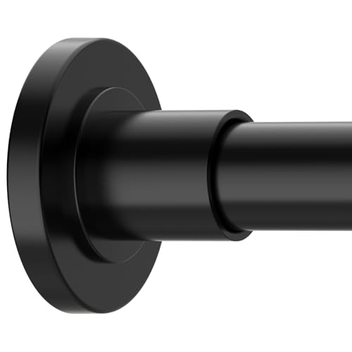 GXOACKJ Black Shower Curtain Rods - 31-68 Inch Spring Tension Shower Rods for Bathroom, Adjustable, No Drilling, No Rust, Stainless Steel - color: Black, size: 31-68 inches