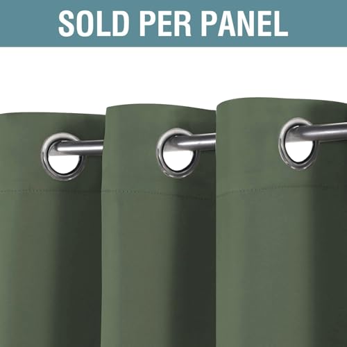 H.VERSAILTEX Blackout Curtain for Living Room Small Window Kitchen Blackout Curtains 45 inch Length Energy Saving Solid Grommet Blackout Drape, One Panel, Bronze Green, 52" W x 45" L - color: Bronze Green, size: 52"W x 45"L (Pack of 1)