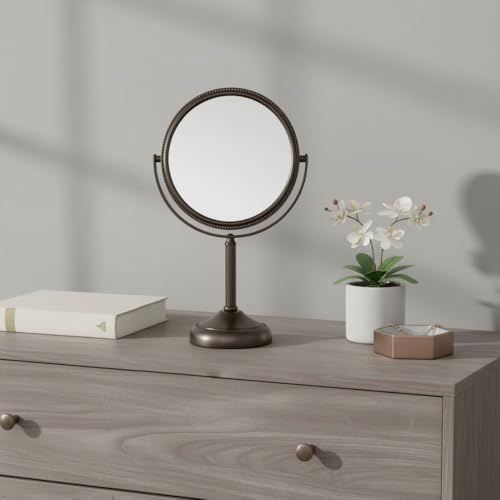 JERDON 6" Tabletop Makeup Mirror - 10X Magnification - Bronze - JP910BZP - color: Bronze