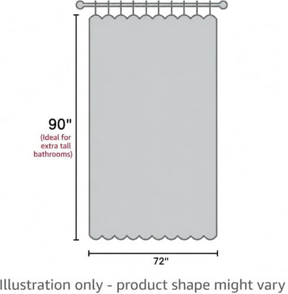 TUDECO Extra Long Dark Red Shower Curtain with Valance, 72W x 90L Inch - color: Burgundy, size: 72"W x 90"L (Pack of 1)