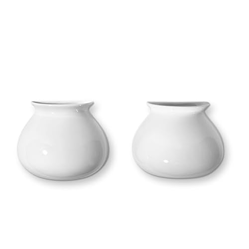 White Ceramic Wall Planters, Set of 2, 4.7 Inch, Flared Design - color: 2pcs-small