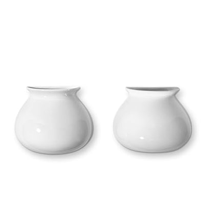 White Ceramic Wall Planters, Set of 2, 4.7 Inch, Flared Design - color: 2pcs-small