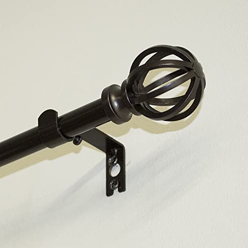 Lumino 5/8" Cage Single Curtain Rod Set 30"-84" Bronze - color: Bronze