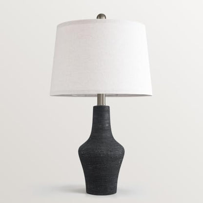 23" Farmhouse Ceramic Table Lamp Modern Bedside Lamps Matte Black - color: 23.25" Single - Matte Black