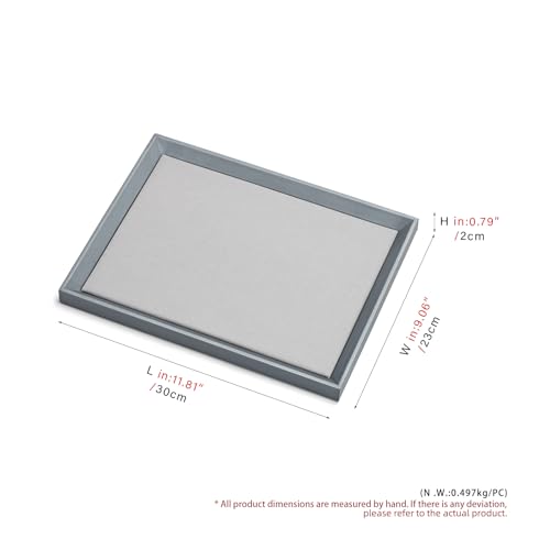 Oirlv Luxury Genuine Leather Jewelry Tray Stackable Microfiber Organizer - size: 11.81"×9.06"×0.79"