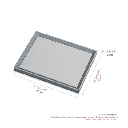 Oirlv Luxury Genuine Leather Jewelry Tray Stackable Microfiber Organizer - size: 11.81"×9.06"×0.79"
