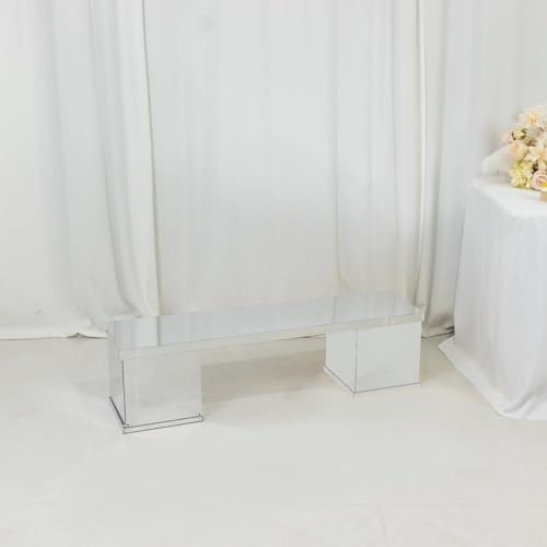 Efavormart Silver Plexiglass Connector Plate for Rectangular Pillar Pedestal Stands, 4mm Thick Mirror Finish Acrylic Table Top Bridge with Protective Film 46"x12" - size: 45.5'' Silver