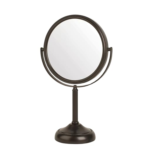 JERDON 6" Tabletop Makeup Mirror - 10X Magnification - Bronze - JP910BZP - color: Bronze