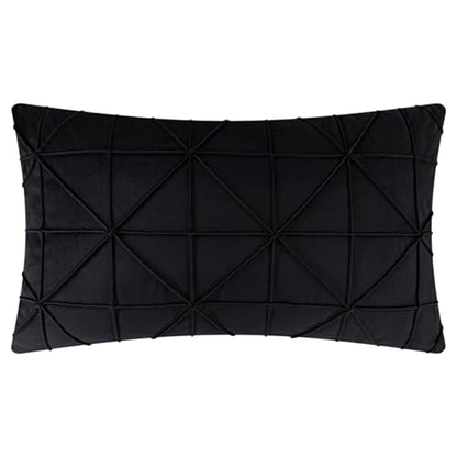 JWH Velvet Pillow Cover, Black, 14x24 Inch - color: Black, size: 24" x 14" (Pack of 1)