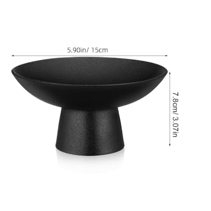 Cabilock Ceramic Pedestal Fruit Bowl Black Footed Bowl for Kitchen Counter Dessert and Snack Serving Stand Decorative Fruit Dish for Banquets Home Decor 5.90 X 5.90 X 2.95 in