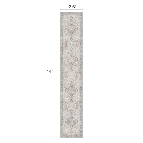 BESBLEE 2'6"x14' Washable Runner Rug Non Slip for Hallway Light Taupe Brown - color: Light Taupe Brown, size: 2'6" x 14' (Runner)